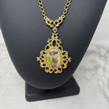 WOMEN'S NECKLACE gold green purple