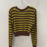 EMORY PARK WOMEN'S CARDIGAN brown lime stripe L