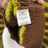 EMORY PARK WOMEN'S CARDIGAN brown lime stripe L
