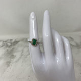 925 WOMEN'S RING green silver 8