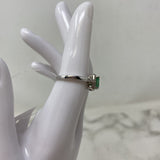 925 WOMEN'S RING green silver 8