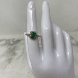 925 WOMEN'S RING green silver 8