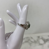 925 WOMEN'S RING green clear silver 7