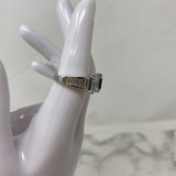 925 WOMEN'S RING clear green silver 8