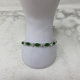 925 WOMEN'S BRACELET green clear silver