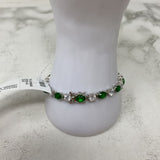 925 WOMEN'S BRACELET green clear silver