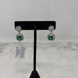 925 WOMEN'S EARRINGS green clear silver