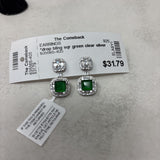 925 WOMEN'S EARRINGS green clear silver