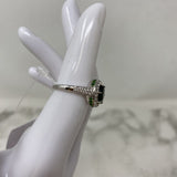 925 WOMEN'S RING green clear 7