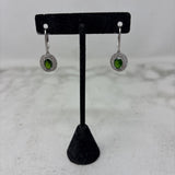 925 WOMEN'S EARRINGS green clear silver
