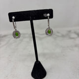 925 WOMEN'S EARRINGS green clear silver