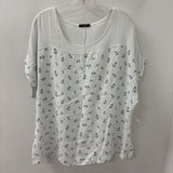 LUNGO L'ARNO WOMEN'S PLUS TOP white navy anchor print Plus