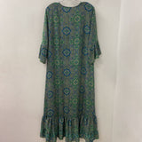 kasturi WOMEN'S KIMONO/DUSTER blue green pink paisley
