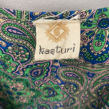 kasturi WOMEN'S KIMONO/DUSTER blue green pink paisley