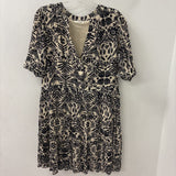 YAYA WOMEN'S DRESS ecru black print S/36
