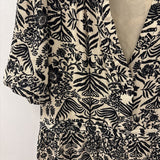YAYA WOMEN'S DRESS ecru black print S/36
