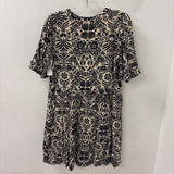 YAYA WOMEN'S DRESS ecru black print S/36
