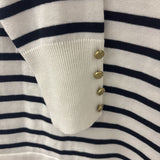 WOMEN'S SWEATER pink white navy stripe S