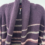 FREE PEOPLE WOMEN'S CARDIGAN purple with stripes S
