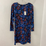 HATLEY WOMEN'S DRESS red and blue floral print XS