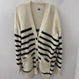 AMERICAN EAGLE WOMEN'S CARDIGAN ivory black stripe XL