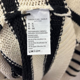 AMERICAN EAGLE WOMEN'S CARDIGAN ivory black stripe XL