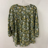 DENVER HAYES WOMEN'S BLOUSE/SHIRT green yellow floral xl