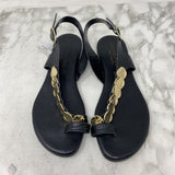 WOMEN'S SANDALS black gold 39