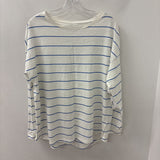CLEO WOMEN'S T-SHIRT white blue stripe XL