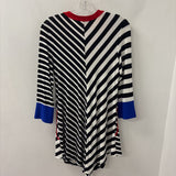 JOSEPH RIBKOFF WOMEN'S DRESS white black red blue stripe 10