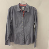 BROOKS BROTHERS WOMEN'S BLOUSE/SHIRT navy white gingham with red contrast 8