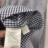 BROOKS BROTHERS WOMEN'S BLOUSE/SHIRT navy white gingham with red contrast 8