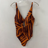 COS WOMEN'S TANK/CAMI orange brown animal print 12