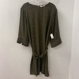 A MTL 1980 WOMEN'S PLUS DRESS green black small floral print 22