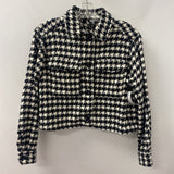 H&M WOMEN'S BLAZER/JACKET blurred houndstooth S
