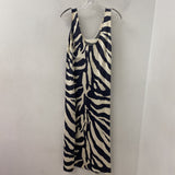 H&M WOMEN'S DRESS cream grey animal print M