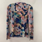 RAILS WOMEN'S TOP blue with pastel floral L