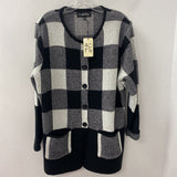 CHERIE BLISS WOMEN'S CARDIGAN black white check L/XL
