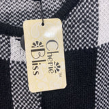 CHERIE BLISS WOMEN'S CARDIGAN black white check L/XL