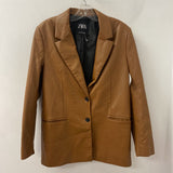ZARA WOMEN'S BLAZER/JACKET tan M