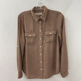 LOFT WOMEN'S BLOUSE/SHIRT blue black tan S