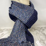 WOMEN'S SCARF/SHAWL blue silver multi with stripes