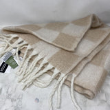 H&M WOMEN'S SCARF/SHAWL beige cream chec
