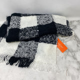 JOE FRESH WOMEN'S SCARF/SHAWL white black check