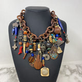 WOMEN'S NECKLACE brown blue multi