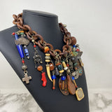WOMEN'S NECKLACE brown blue multi