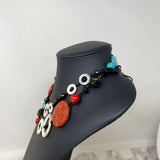 WOMEN'S NECKLACE black white turquoise