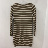 LOFT WOMEN'S DRESS taupe beige stripe XS