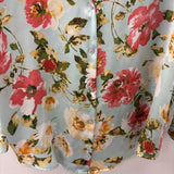 ZARA WOMEN'S BLOUSE/SHIRT turquoise multi colour floral L