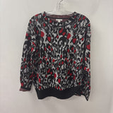 SPANNER WOMEN'S SWEATER grey black red animal print XS